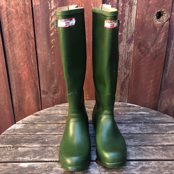 Vtg Hunter Uniroyal Tall Rubber Rain 